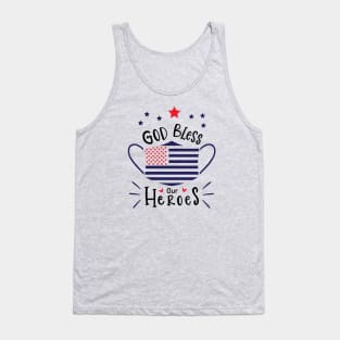 God bless our heroes american flag Tank Top